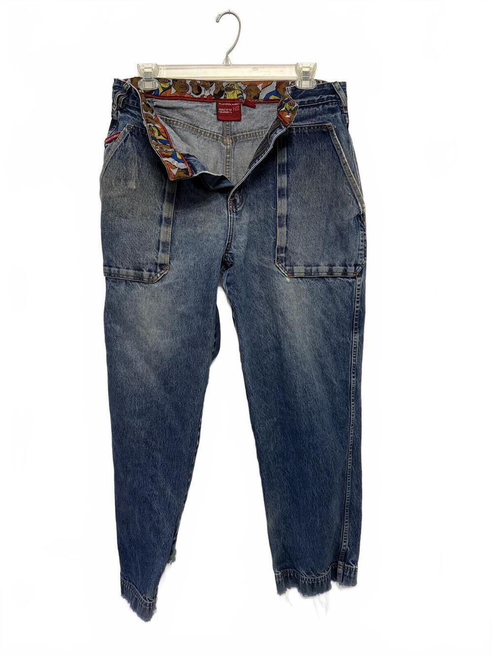 Vintage Distressed Platinum FUBU Blue Denim Jeans W38